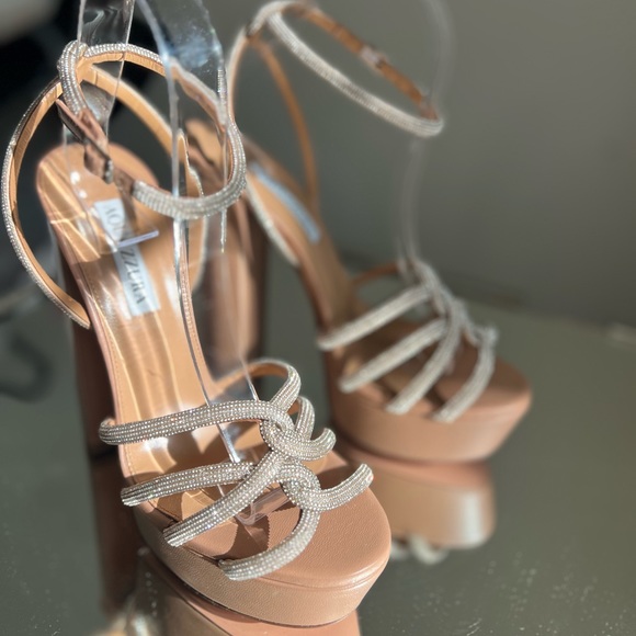 New AQUAZZURA Moondust Plateau 140 platform sandals $1,450 40 - Picture 8 of 10